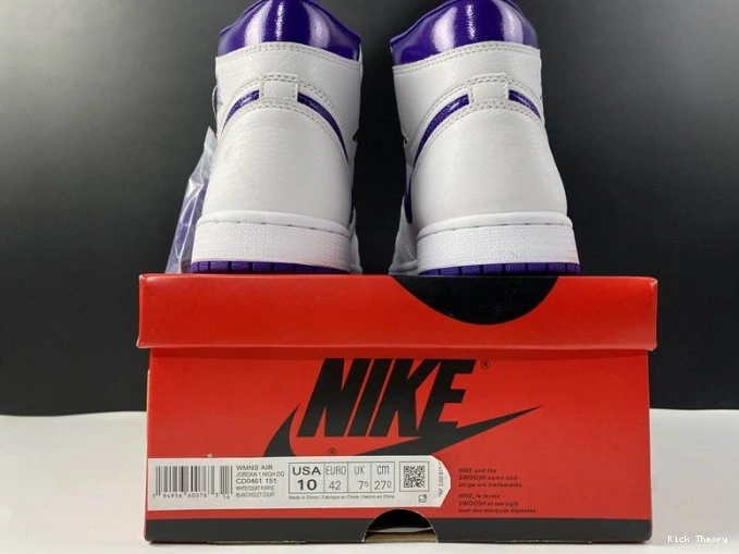 Kick Theory HIGH PURPLE COURT 1 AIR CD0461-151 JORDAN RETRO 0807
